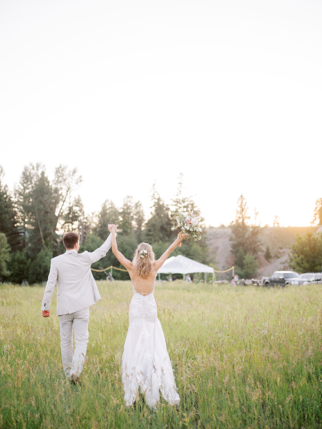 Couple Walking to Reception