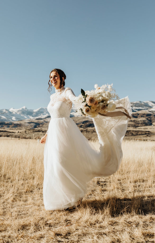 beautiful bride in montana